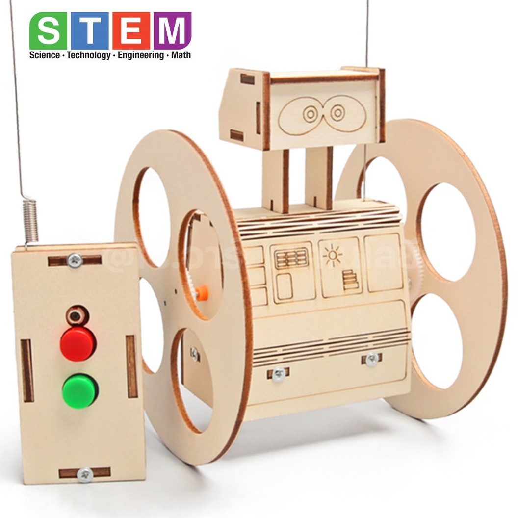 T-M168 ชุดประกอบไม้ หุ่นยนต์บังคับ รีโมท Remote Control Balancing Robot Wooden Kit STEM Education ของเล่นเสริมทักษะ เสริมพัฒนาการ หุ่นยนต์บังคับวิทยุ หุ่นยนต์ทรงตัว