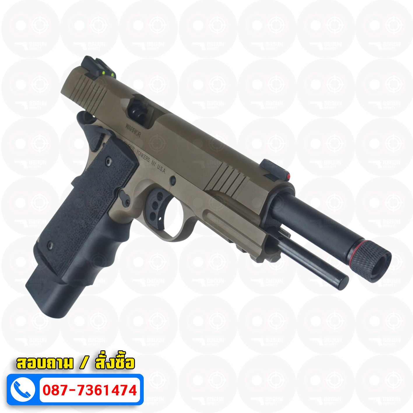 บีบีกันอัดแก๊ส Army Armament R32-1 Kimber Custom สีทราย (Tan) BB GUN