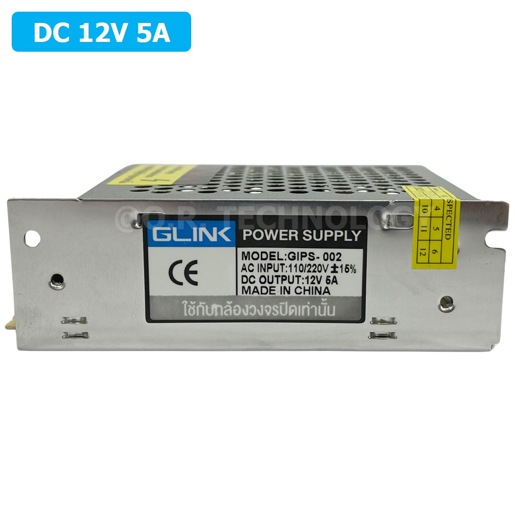 (1ชิ้น) GIPS-002 DC 12V 5A สวิตช์เพาเวอร์ซัพพราย Switching Power Supply แหล่งจ่ายไฟ หม้อแปลงไฟ 220VAC to 12VDC