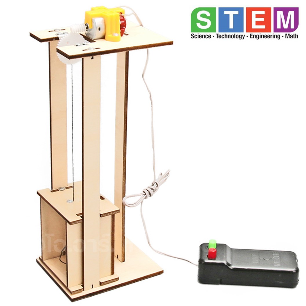 T-M206 ชุดประกอบไม้ ลิฟท์ รีโมท Remote Lift Wooden Kit STEM Education ของเล่นเสริมทักษะ เสริมพัฒนาการ ชุดเรียนรู้ ชุดทดลอง ลิฟท์ไฟฟ้า