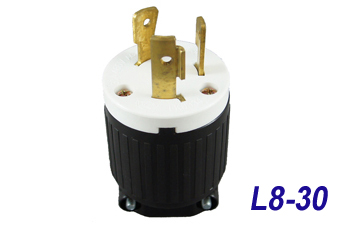 LK-6334 NEMA L8-30P Locking Plug 30 Amp, 480 Volt "LKEW