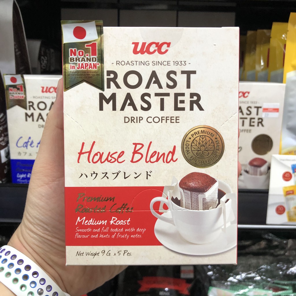 ยูซีซี กาแฟดริป โรสต์ มาสเตอร์ 9 กรัม x 5 ซอง UCC Roast Master Drip Coffee 9 g. x 5 Sachets