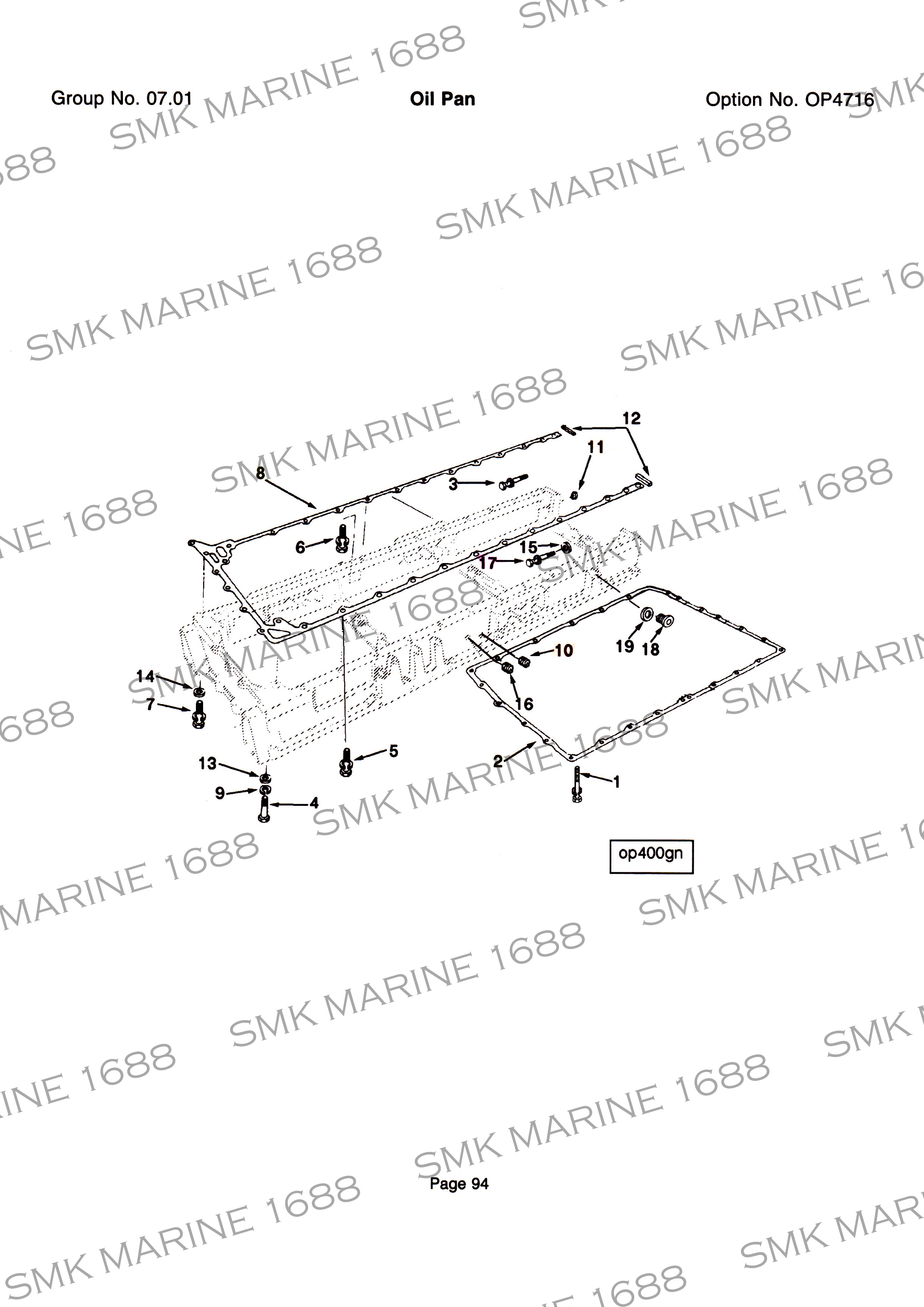 Cummins K Series 3042590 Oil Pan Gasket / ปะเก็นอ่างน้ำมันเครื่องหลังเกียร์