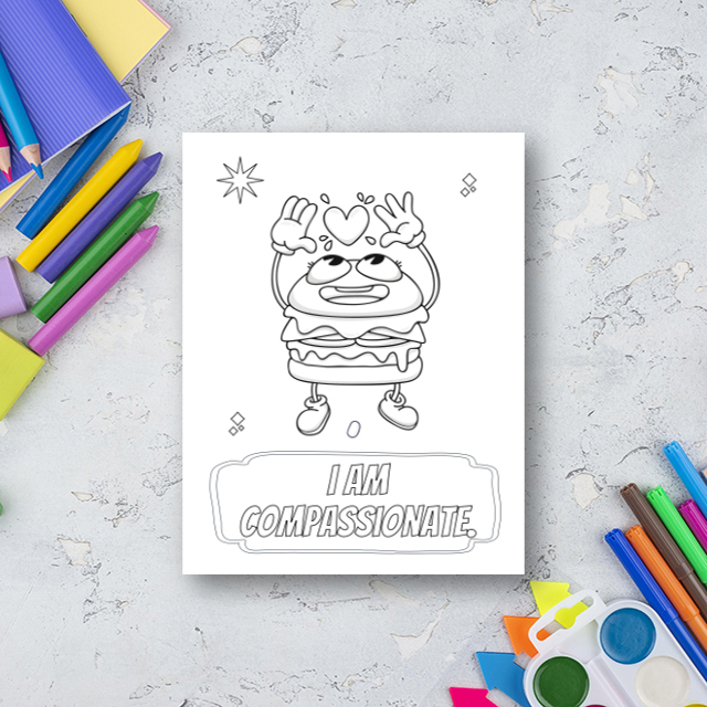 สมุดระบายสี การ์ตูน "I AM" Positive Affirmation Coloring Book