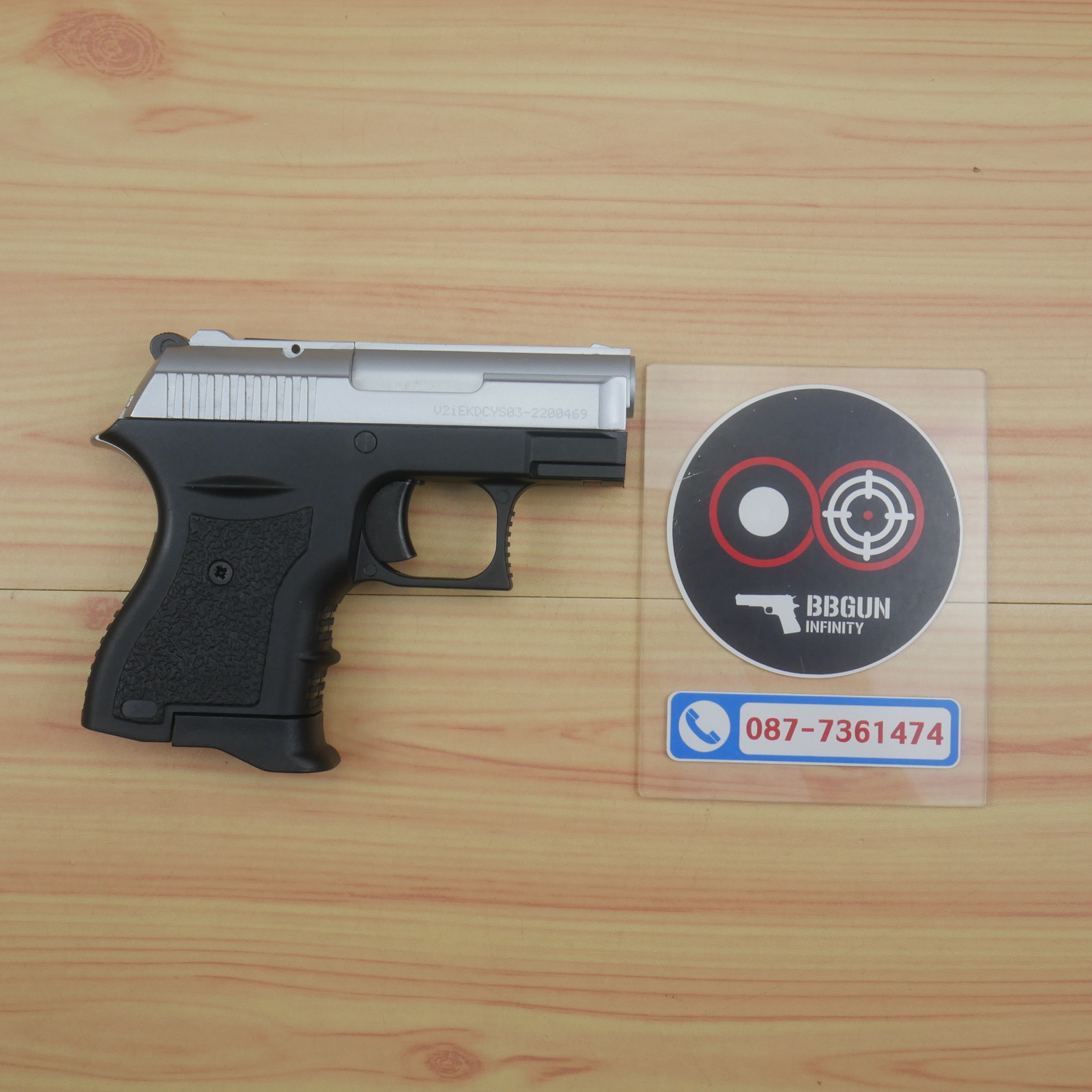 แบลงค์กัน EKOL BOTAN White สีเงินด้าน 9 mm P.A.K. Blank gun (แถมกล่องใส่ปืน)