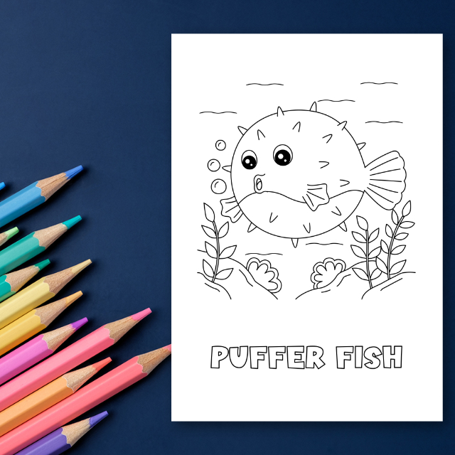 สมุดระบายสีสัตว์โลกใต้น้ำ Sealife Animals Coloring Book
