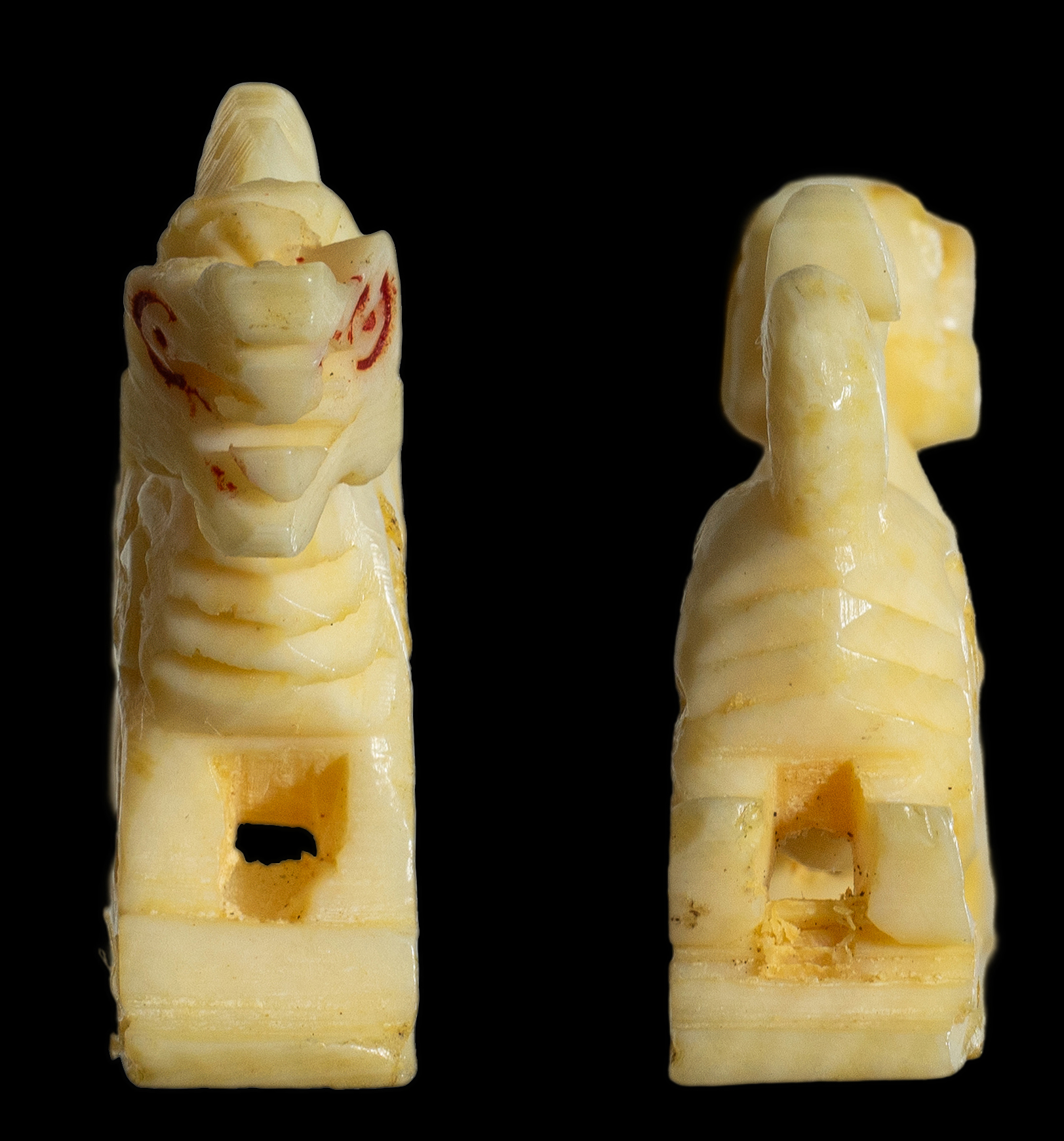 สิงห์งาแกะหลวงพ่อมุ่ย วัดดอนไร่ องค์เล็ก ขวัญเลข ๑ ปาก 5 แฉก