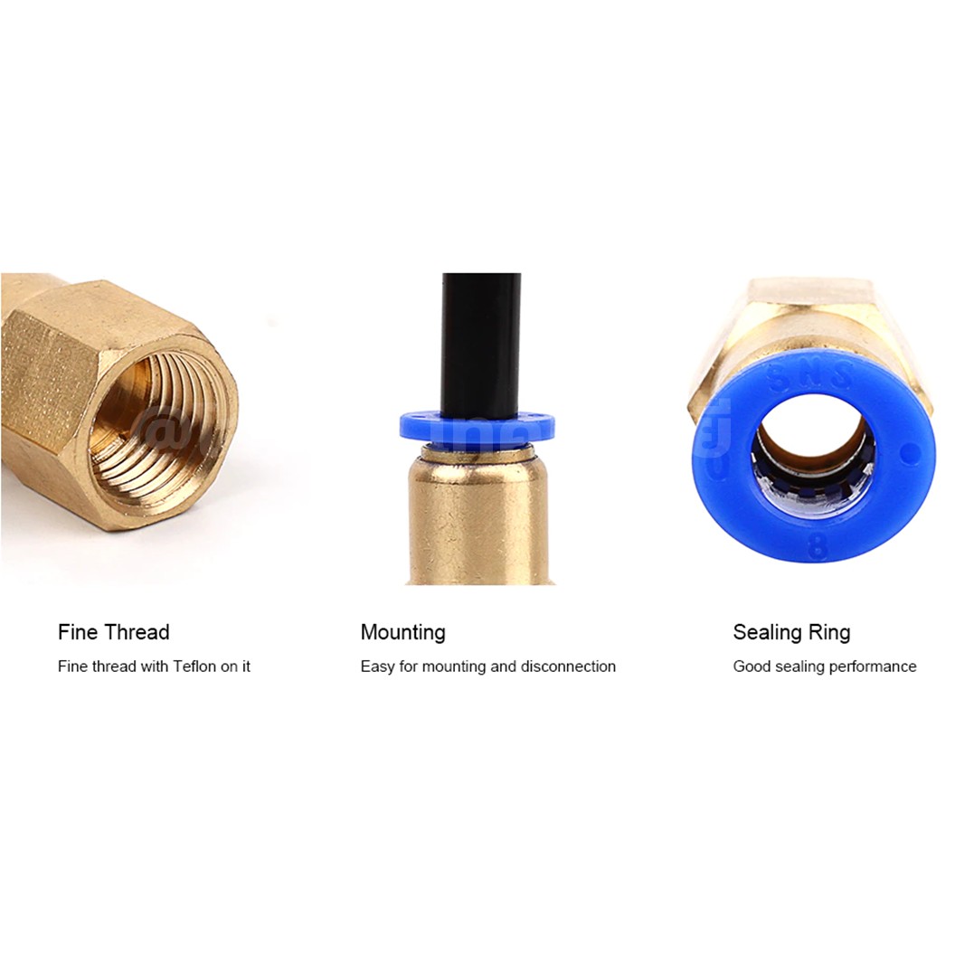 PCF ข้อต่อลมทองเหลือง ข้อต่อตรง เกลียวใน Quick Joint Connector Straight Female Thread ข้อต่อลมเกลียวใน ข้อต่อลม ข้อต่อทองเหลือง Air connector fitting เกลียวตัวเมีย