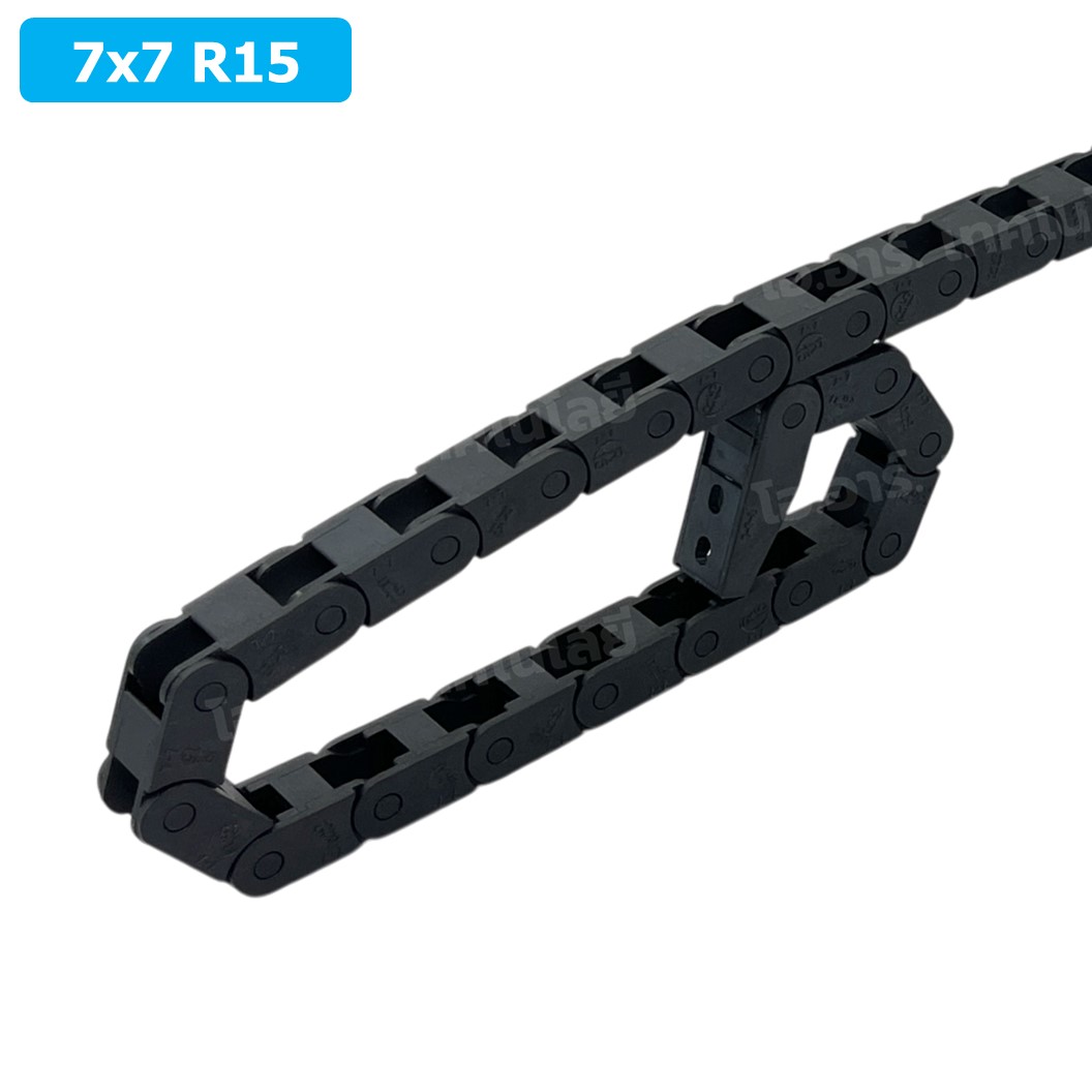 DC-7x7 R15 รางกระดูกงู รางสายไฟ 7x7x1000mm Drag chain engraving machine รางกระดูกงูร้อยสายไฟ Cable Dragchain รางร้อยสายไฟ