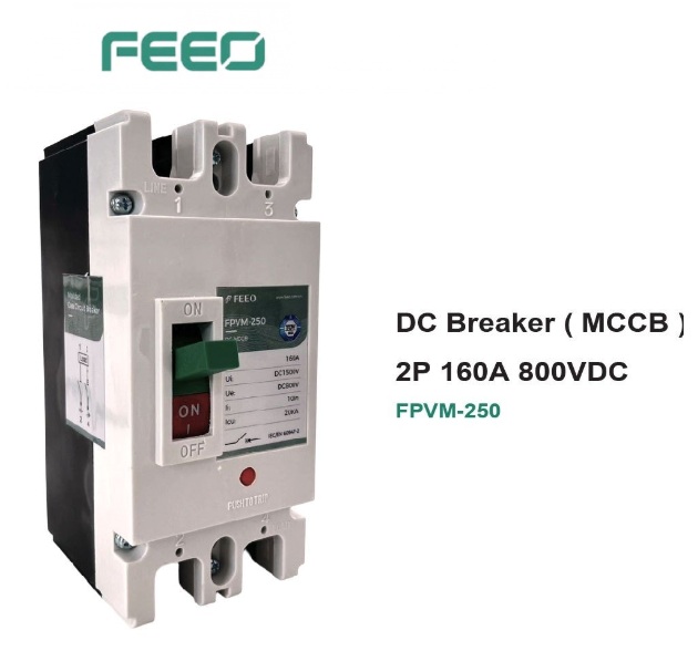 FPVM-250 DC Breaker 2P 160A 800VDC 20KA (MCCB) "FEEO"