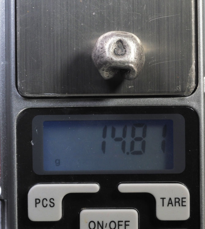 ขายแล้ว *32959 เงินพดด้วงสมัยกรุงศรีอยุธยา หนัก 1 บาทเนื้อเงิน 10.1