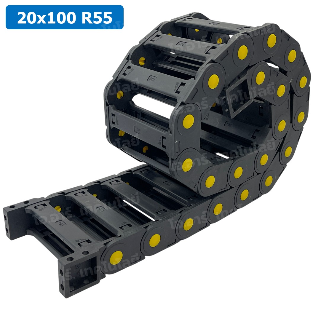 DC-20x100 R55 รางกระดูกงู รางสายไฟ 20x100x1000mm Drag chain engraving machine รางกระดูกงูร้อยสายไฟ Cable Dragchain รางร้อยสายไฟ