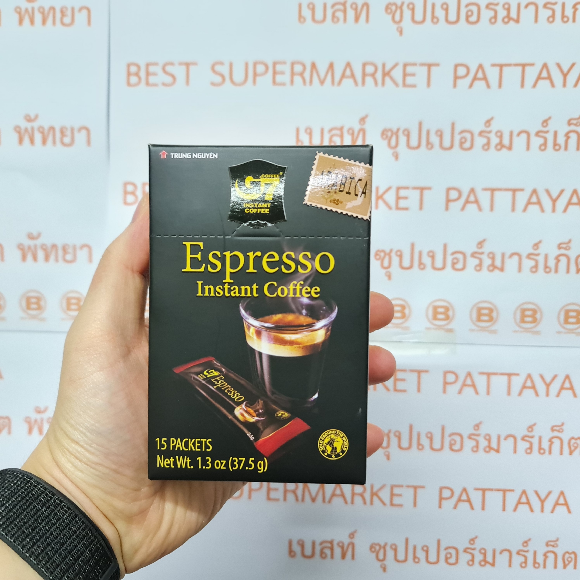 [24 กล่อง] จีเซเว่น เอสเพรสโซ่ กาแฟสำเร็จรูป 2.5 กรัม x 15 ซอง [24 Boxes] G7 Espresso Vietnamese Instant Coffee 2.5 g x 15 Sachets