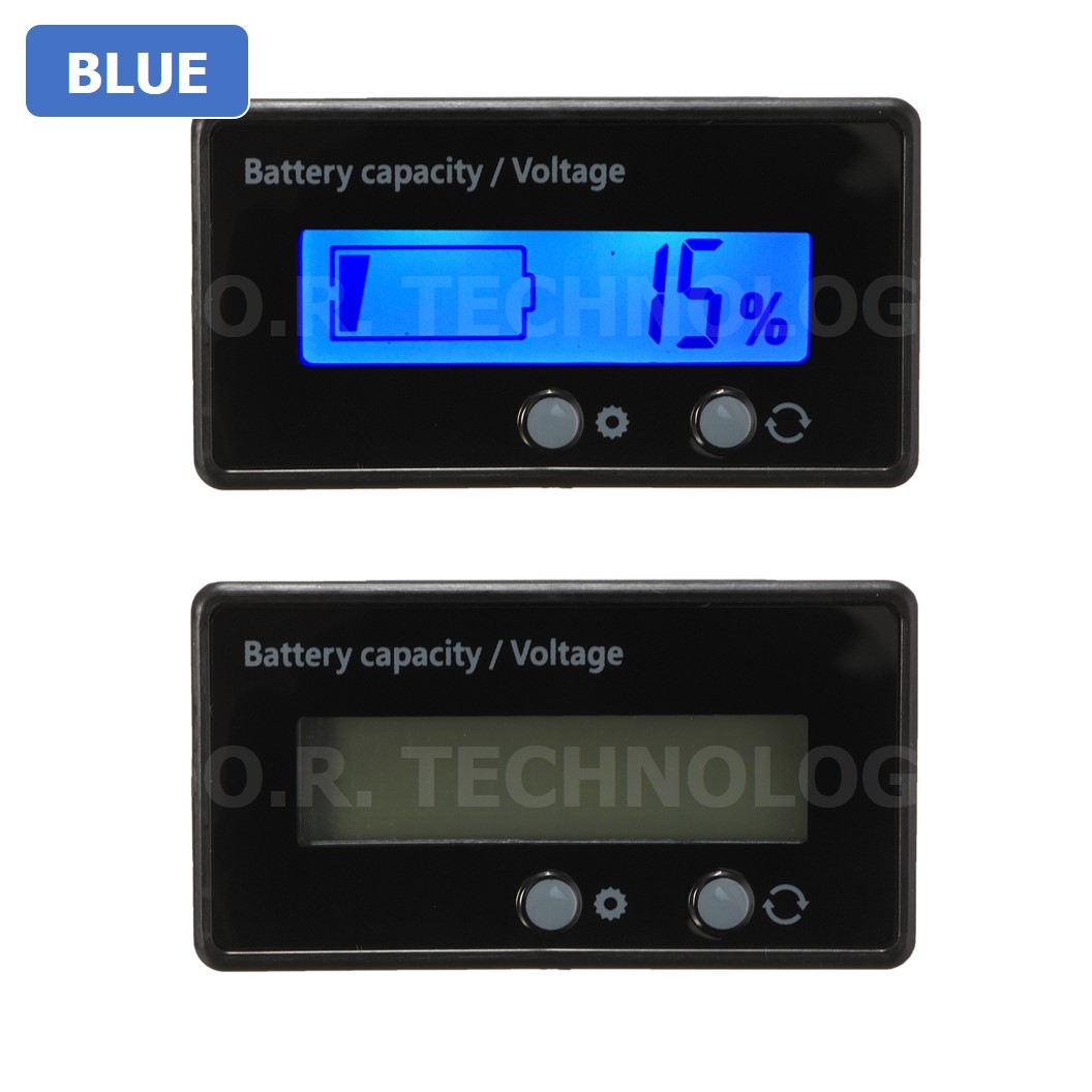 IB045 หน้าจอวัดแบตเตอรี่ สีน้ำเงิน BLUE 12V-84V Lead-Acid 3-24 Strings Lithium Battery Power Display Meter Power Display Self setting