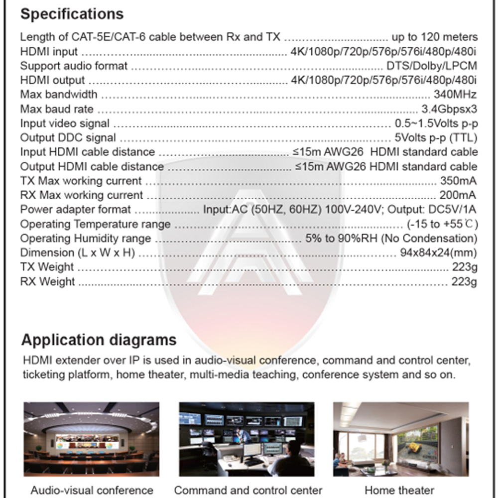 Apollo HDMI Extender รุ่น AX02 4K 120m