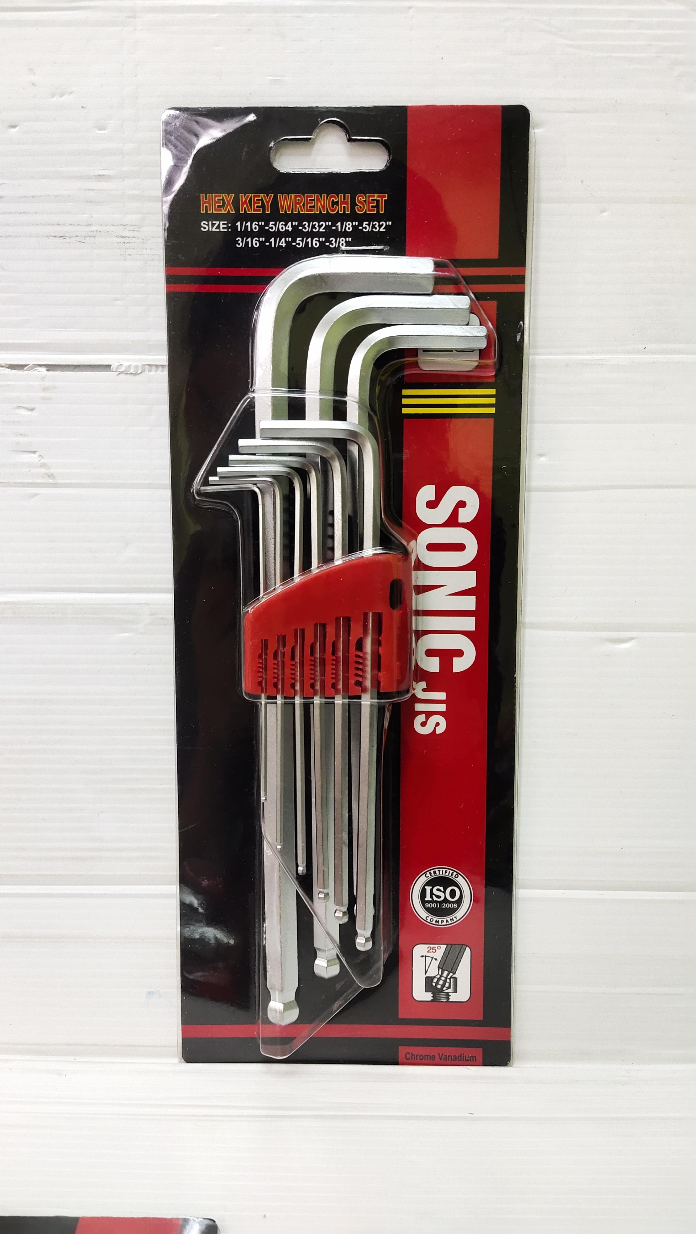 กุญแจหกเหลี่ยม 9 ตัวชุด SONIC (ราคารวมแวท) ประแจ ชุดประแจแอล หกเหลี่ยม กุญแจหกเหลี่ยม หัวบอล หัวดาว หัวท๊อกซ์