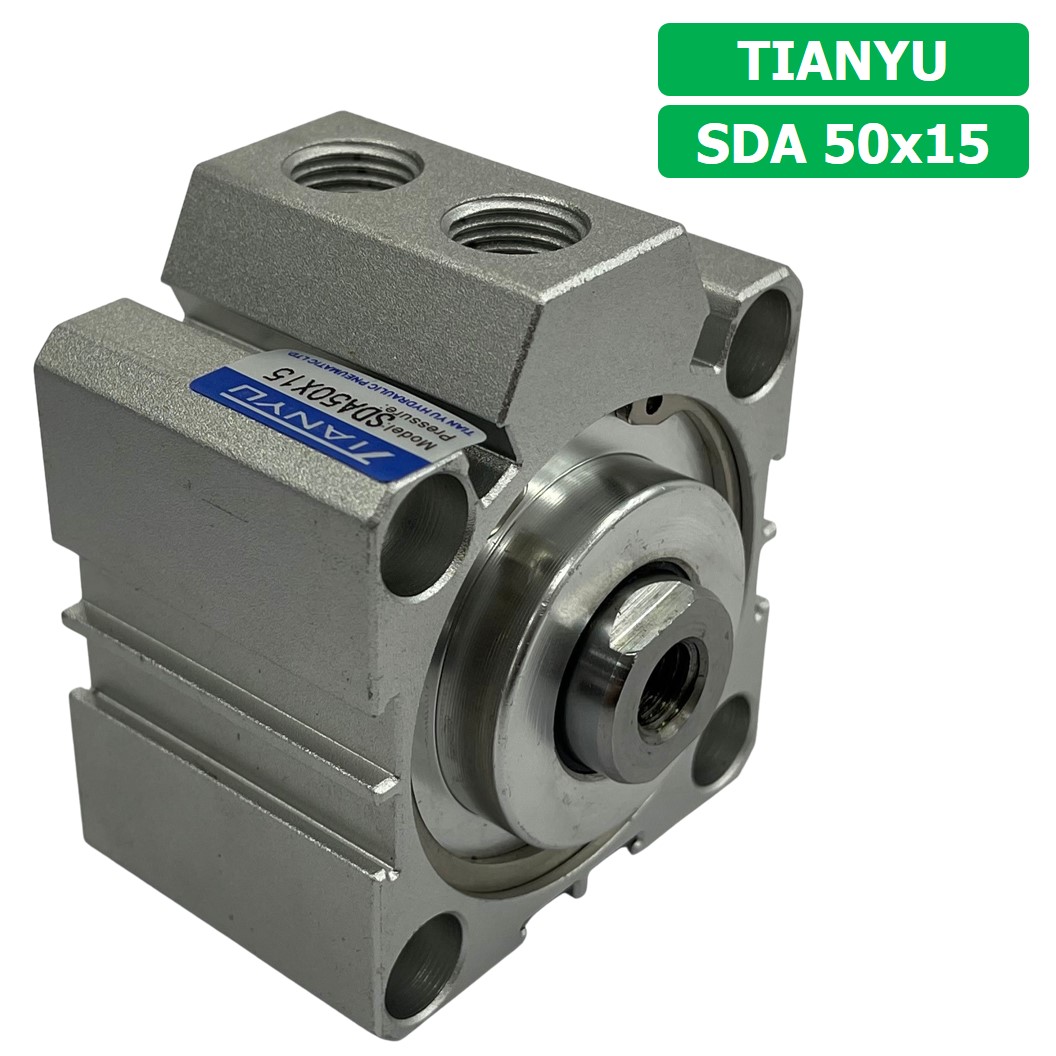 (1ชิ้น) SDA 50x15 กระบอกลมคอมแพค กระบอกลม รุ่นคอมแพค Compact Air Cylinder SDA Series แบบคอมแพค