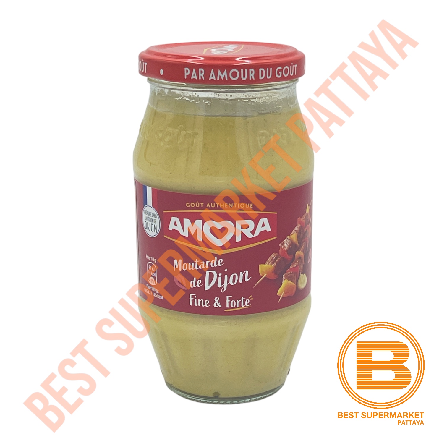 อะโมรา มัสตาร์ดชนิดบดละเอียด 430 กรัม Amora Mustard Dijon Fine & Forte 430 g.