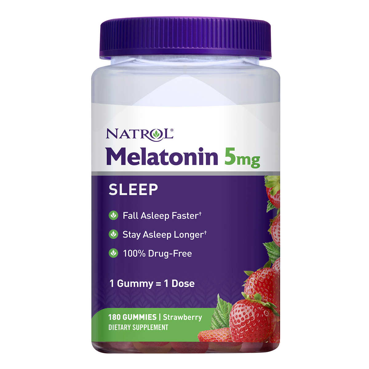 ขวดใหญ่สุด 180 เม็ด Natrol เมลาโทนิน กัมมี่ Melatonin 5 mg 180 gummies ช่วยเรื่องการนอน