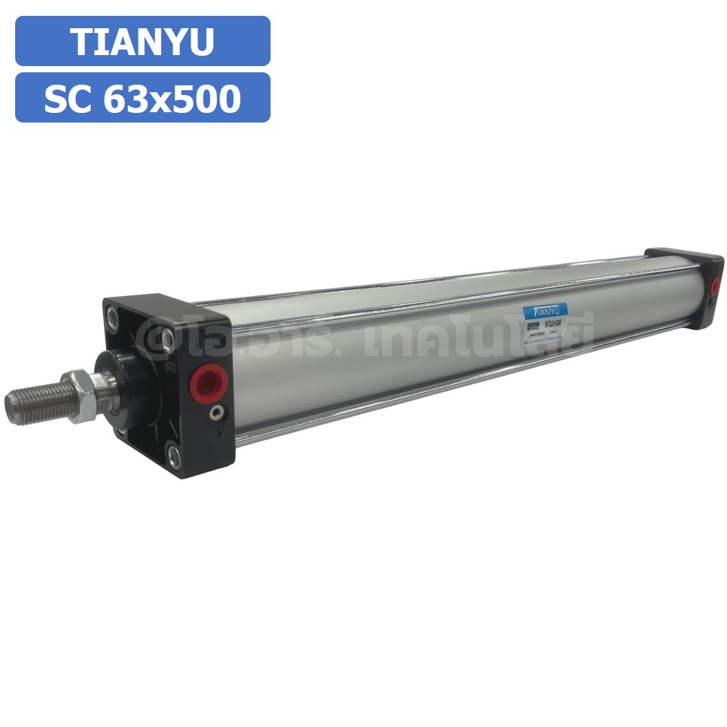 SC 63x500 กระบอกลม รุ่นมาตรฐาน กระบอกลม 4 เสา Standard Cylinder Air Pneumatic แบบสี่เสา SC63x500