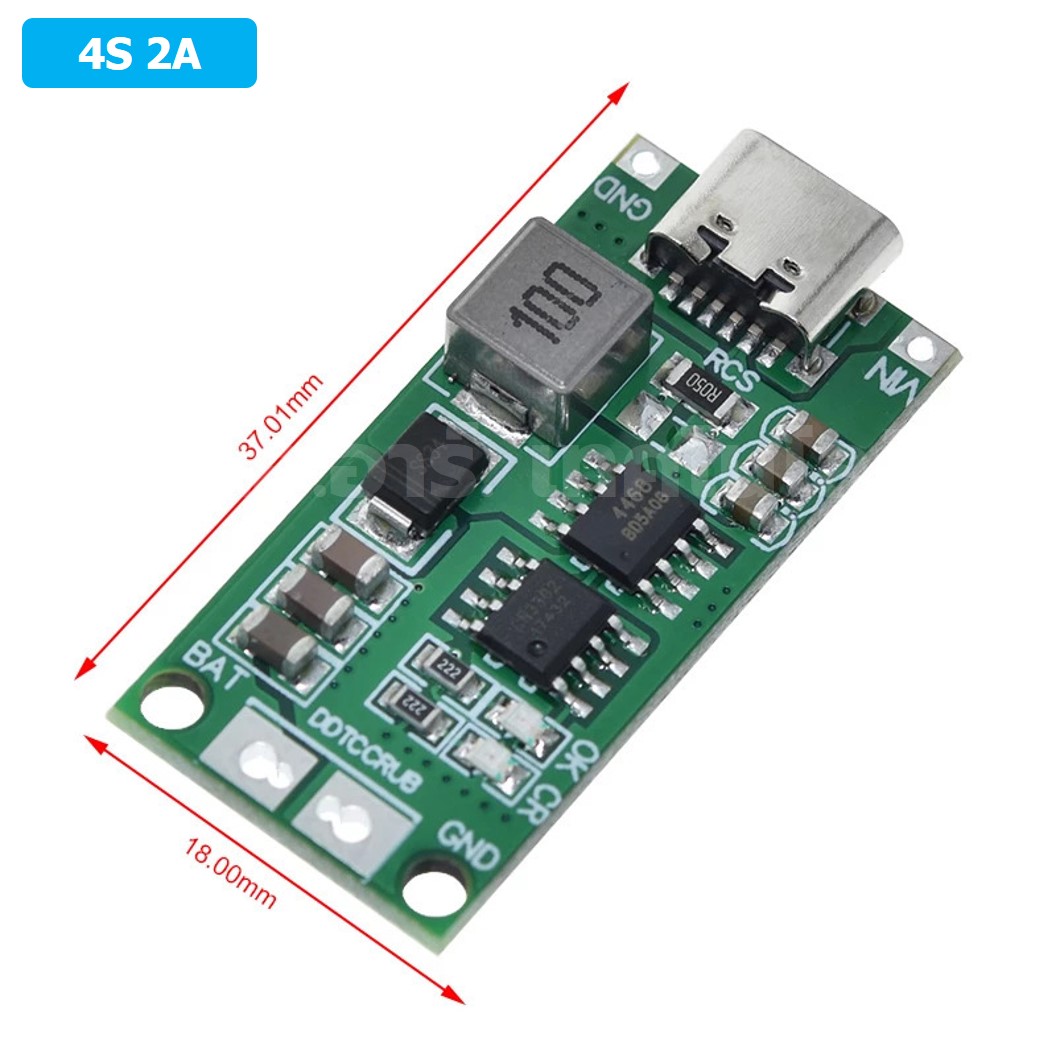 CM640 4S 2A โมดูลชาร์จแบตเตอรี่ Type C Lithium-ion Battery Charging Board USB Type-C แบตเตอรี่ลิเธียม 4-Cell