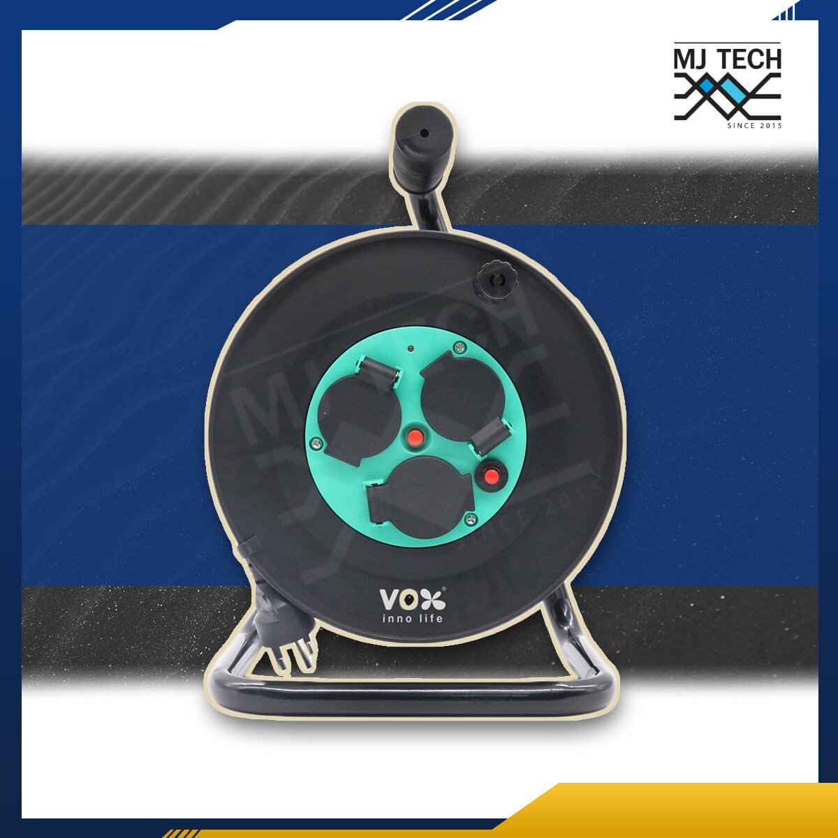 VOX inno life โรลเก็บสายไฟ ปลั๊กพ่วง Nova Series รุ่น HQ-20 (20เมตร) Cable reel รองรับไฟสูงสุด 16A 3500W โรลเก็บสายไฟ แข็งแรง ทนทาน กันน้ำ กันฝน กันฝุ่น