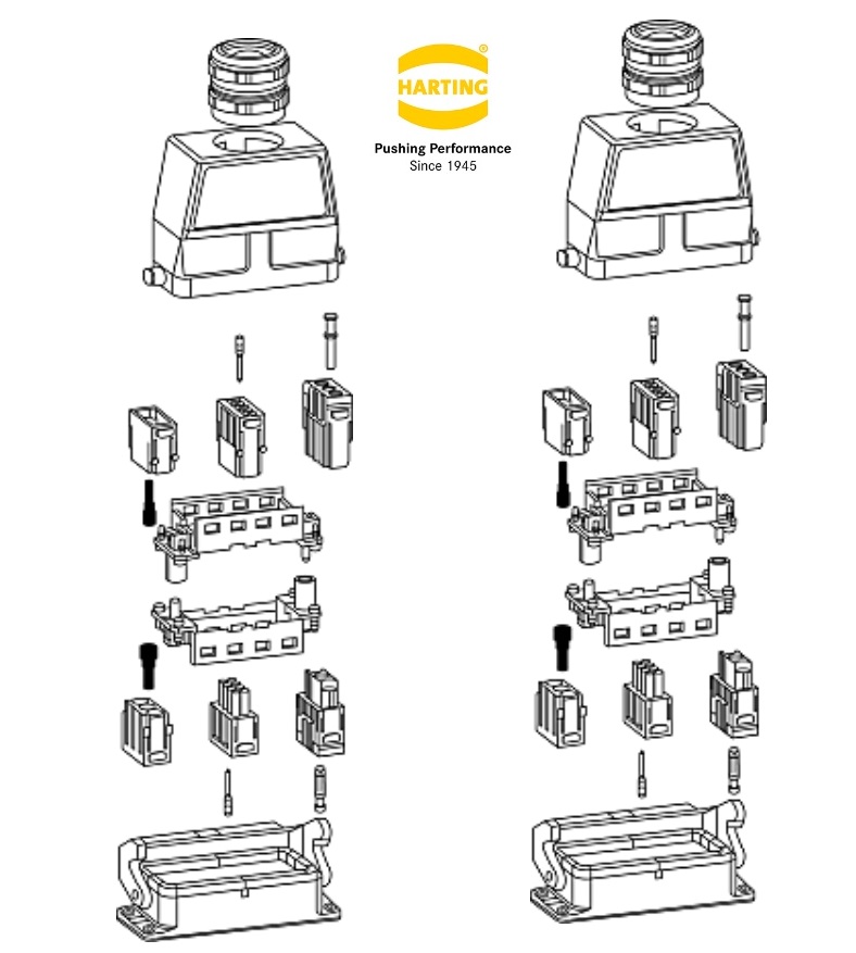 09140006153 Han-Modular Male Pneumatic Contact for use with Heavy Duty Power Connector