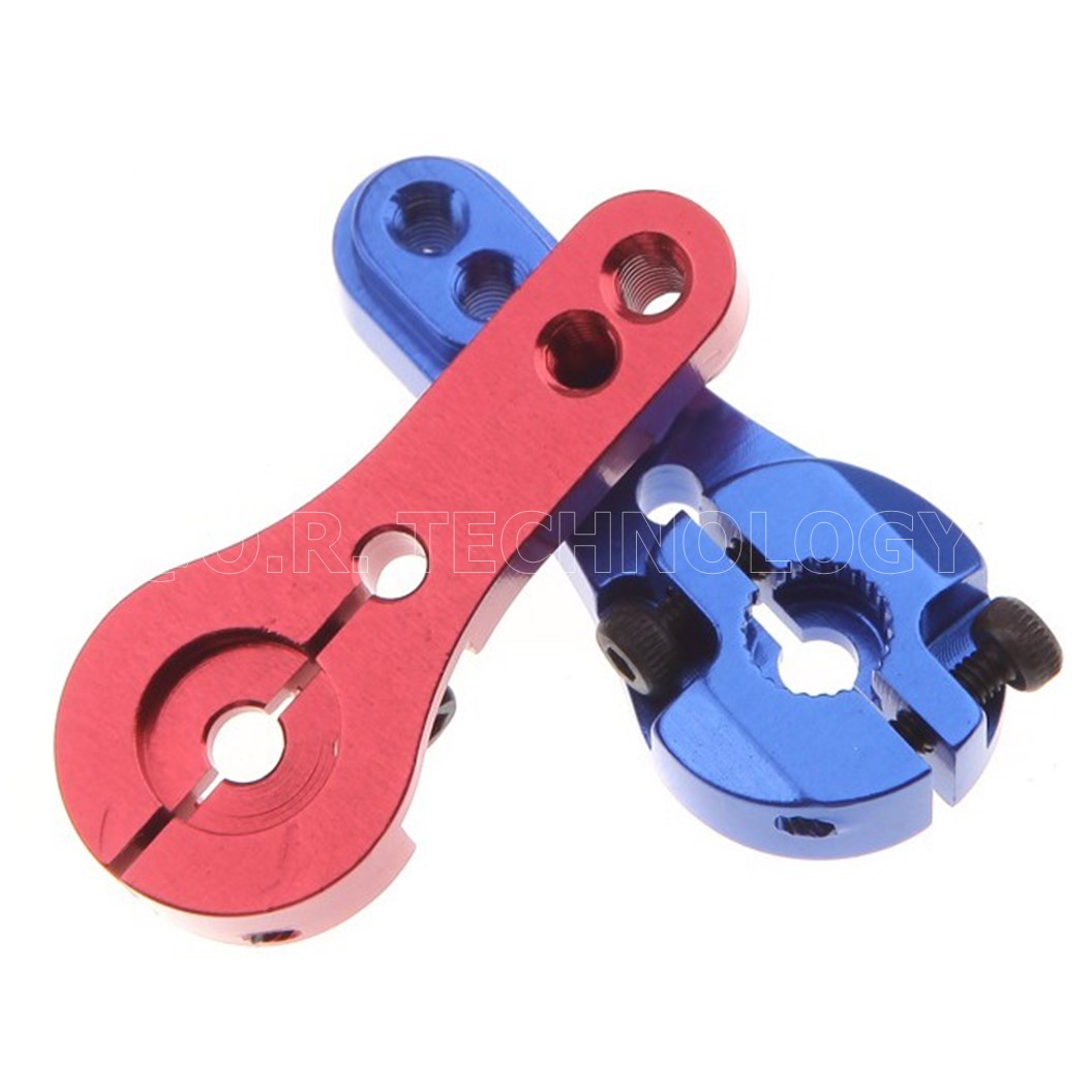 (1ชิ้น) AA169 แขนยึดเซอร์โวมอเตอร์ คละสี CNC Aluminum Servo Motor Arm horn 25T AL Alloy For 1/8 1/10 RC Car Torque Metal Pro EMAX Servo for MG995 MG946R MG996R MG945 S3003 (Random Color)