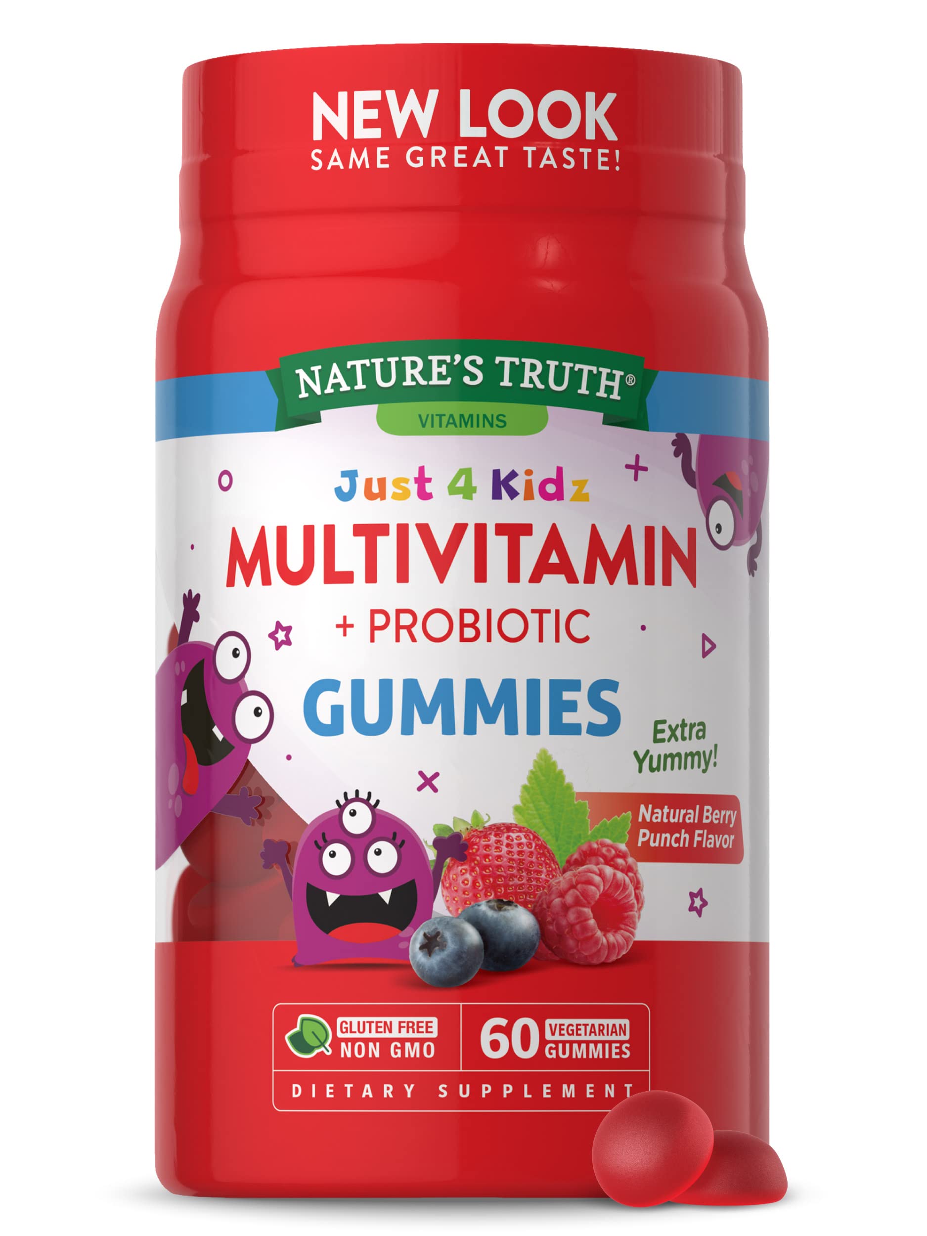 Nature's Truth Just 4 Kids Multivitamin + Probiotic 60 gummies วิตามินรวมสำหรับเด็ก รสเบอรี่ธรรมชาติ อร่อย ทานง่าย
