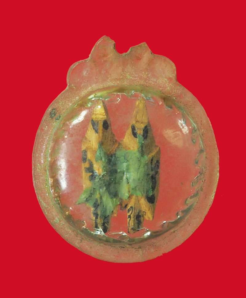 *32321 สาลิกาคู่ หลวงพ่อเคน วัดถ้ำเขาอีโต้ ปราจีนบุรี เลี่ยมพลาสติกเก่า 12