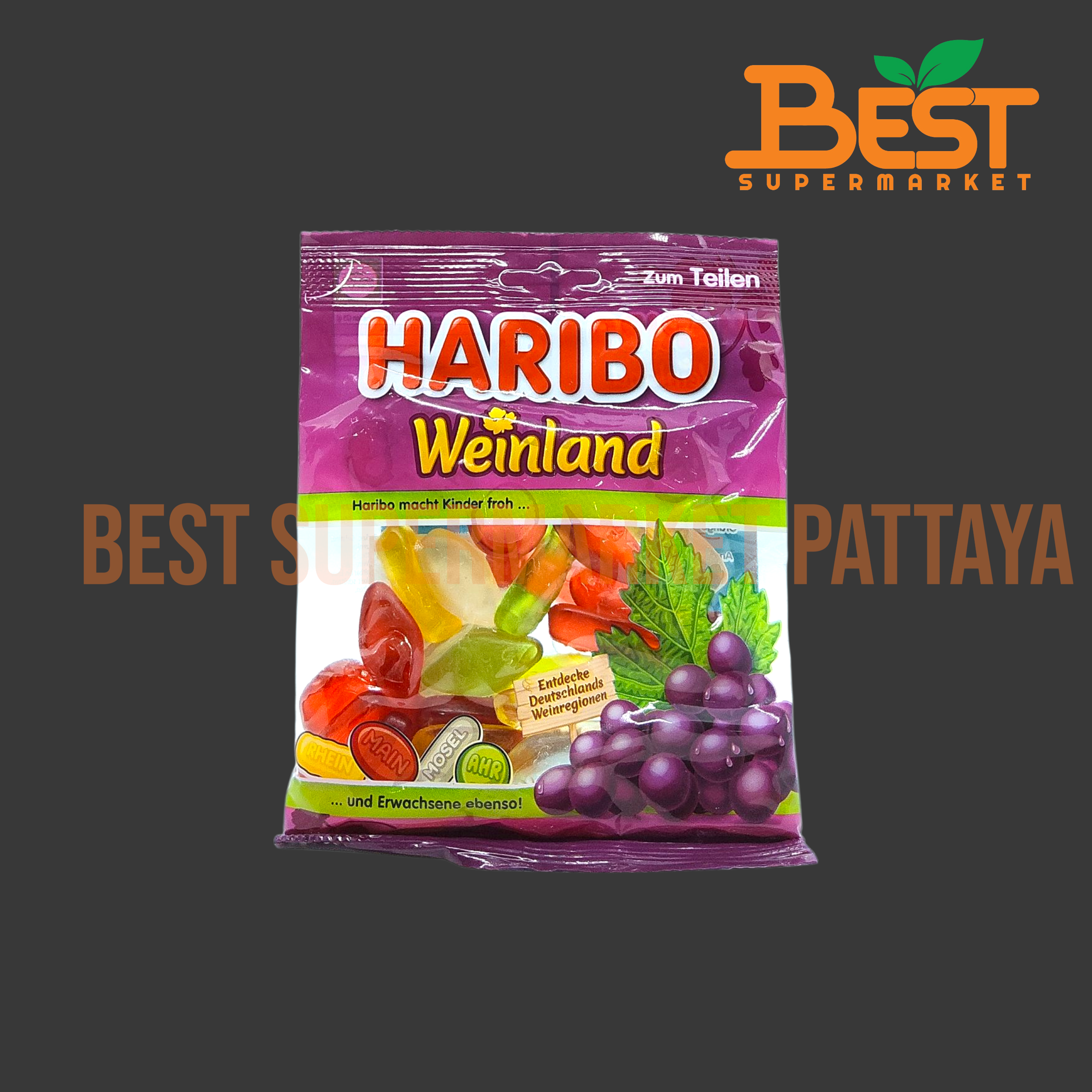 ฮาริโบ้ วุ้นเจลาตินสำเร็จรูปกลิ่นผลไม้รวม 175 กรัม.Haribo Weinland 175 g.