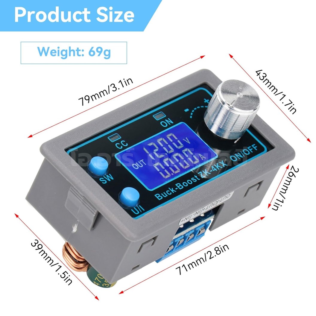 ZK-4KX โมดูลปรับ เพิ่ม-ลด แรงดันไฟฟ้า Step Up-Step Down DC Buck Boost Converter 5-30V to 0.5-30V 4A โมดูลแปลงไฟ ตัวปรับเพิ่ม-ลดแรงดันไฟ Stabilized Regulator Module