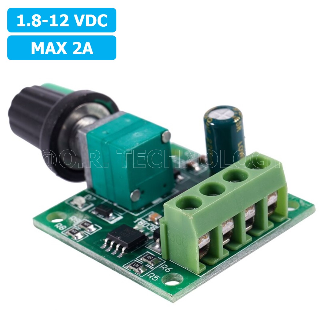 (1ชิ้น) NA412 โมดูลขับมอเตอร์ ควบคุมความเร็ว DC Motor Speed Controller PWM 1803BK 1.8-12V กระแสสูงสุด 2A