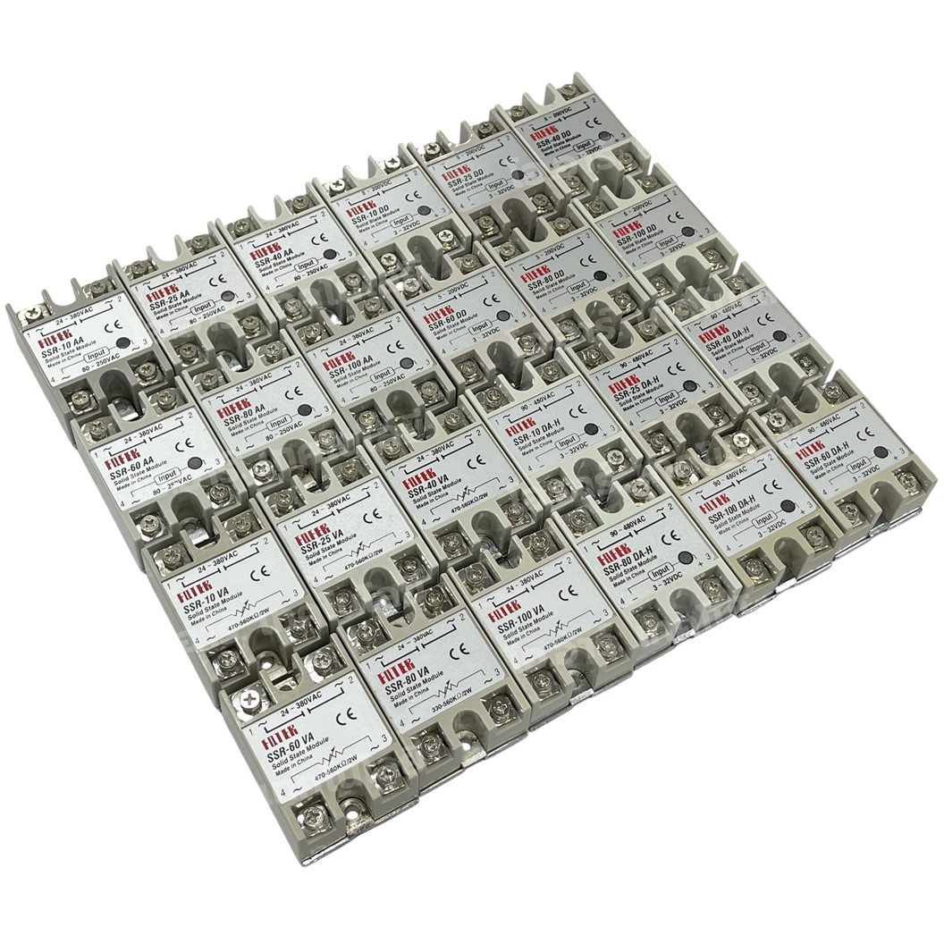 SSR-10VA/25VA/40VA/60VA/80VA/100VA โซลิดสเตทรีเลย์ Solid State Relay INPUT Resistor 80-250VAC, LOAD 24-380VAC 10-100A โมดูลตัดต่อวงจร