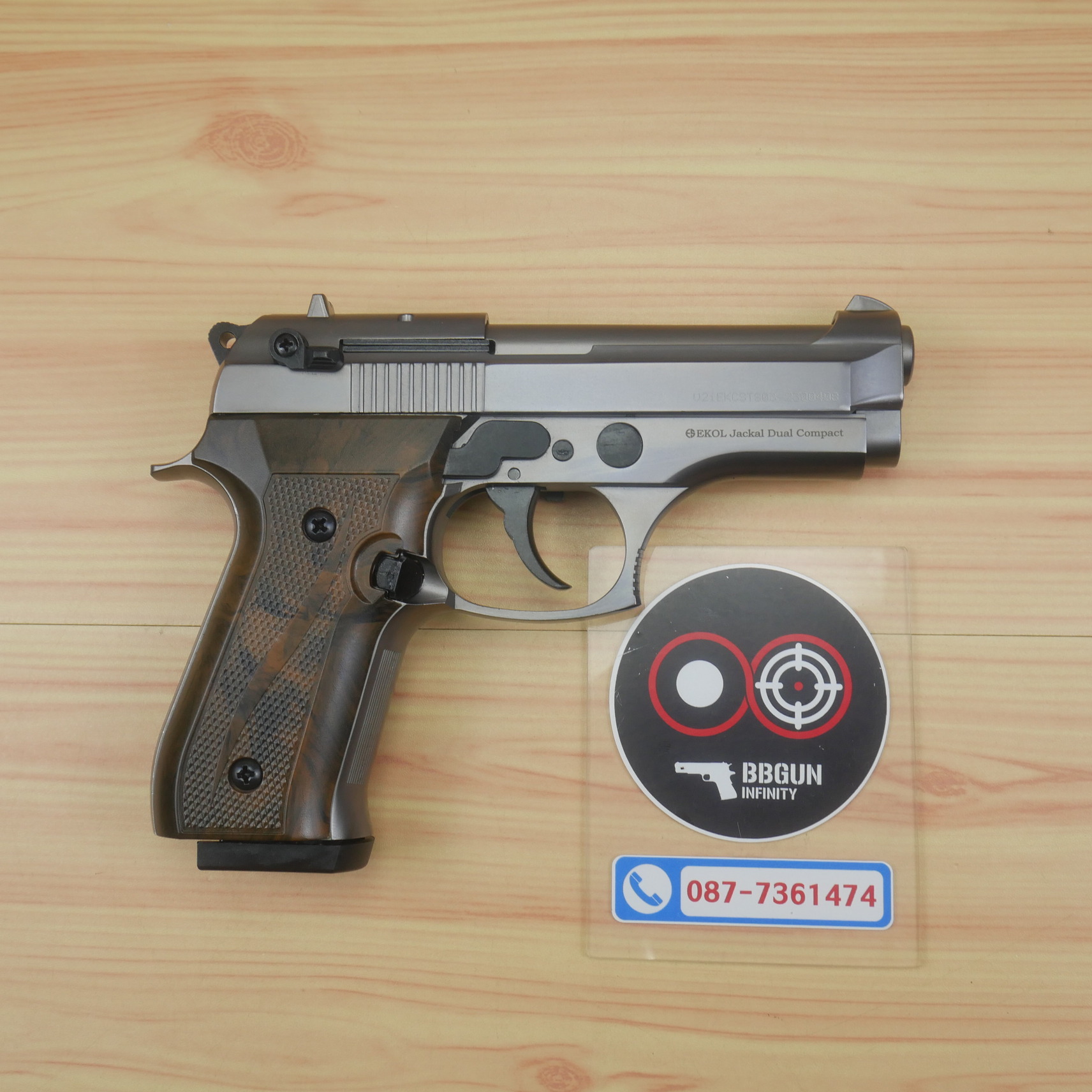 EKOL Jackal Dual Compact M92 (Full Auto) สีฟูม 4 นิ้ว แบลงค์กันบาเร็ตต้า blank gun