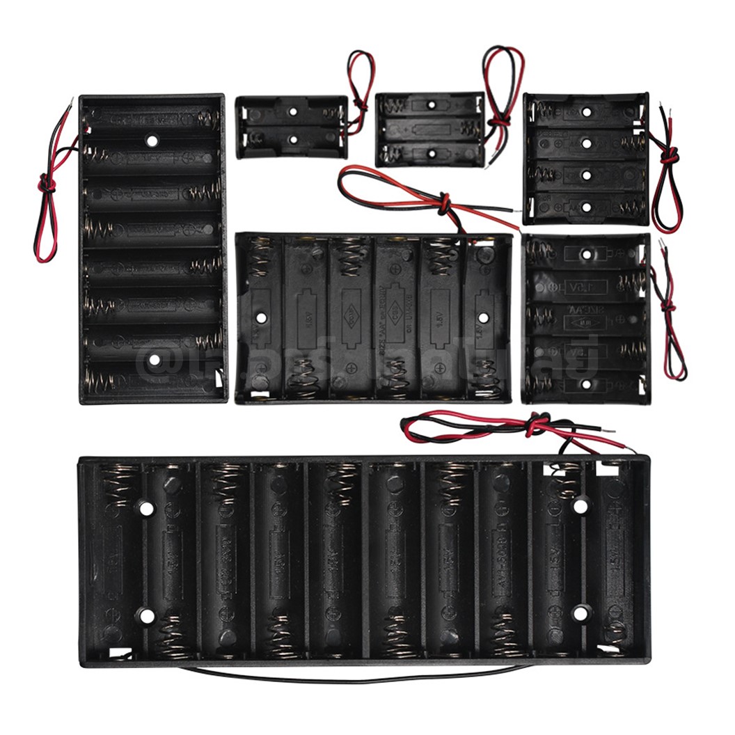 BH-AA รางถ่าน AA มีฝาปิด/ไม่มีฝาปิด 1/2/3/4/8ก้อน อนุกรม Battery Holder Case Box AA 1.5-12VDC ที่เก็บถ่าน กล่องใส่ถ่าน