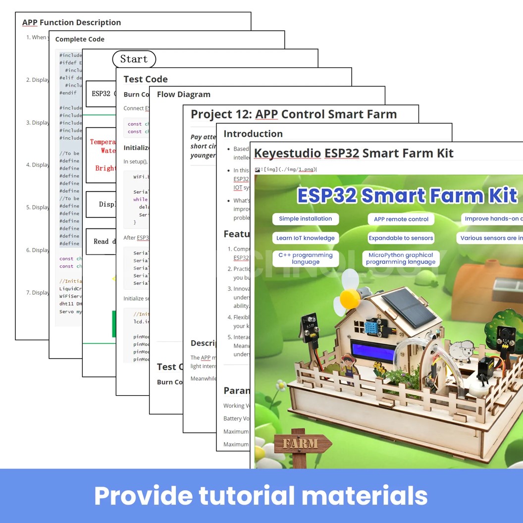 KEYESTUDIO ESP32 IOT Smart Farm Starter Kit ชุดส่งเสริมการเรียนรู้ ฟาร์มอัจฉริยะ ESP-32 ชุดประกอบ ชุดเริ่มต้นเรียนรู้ Arduino Scratch 3.0