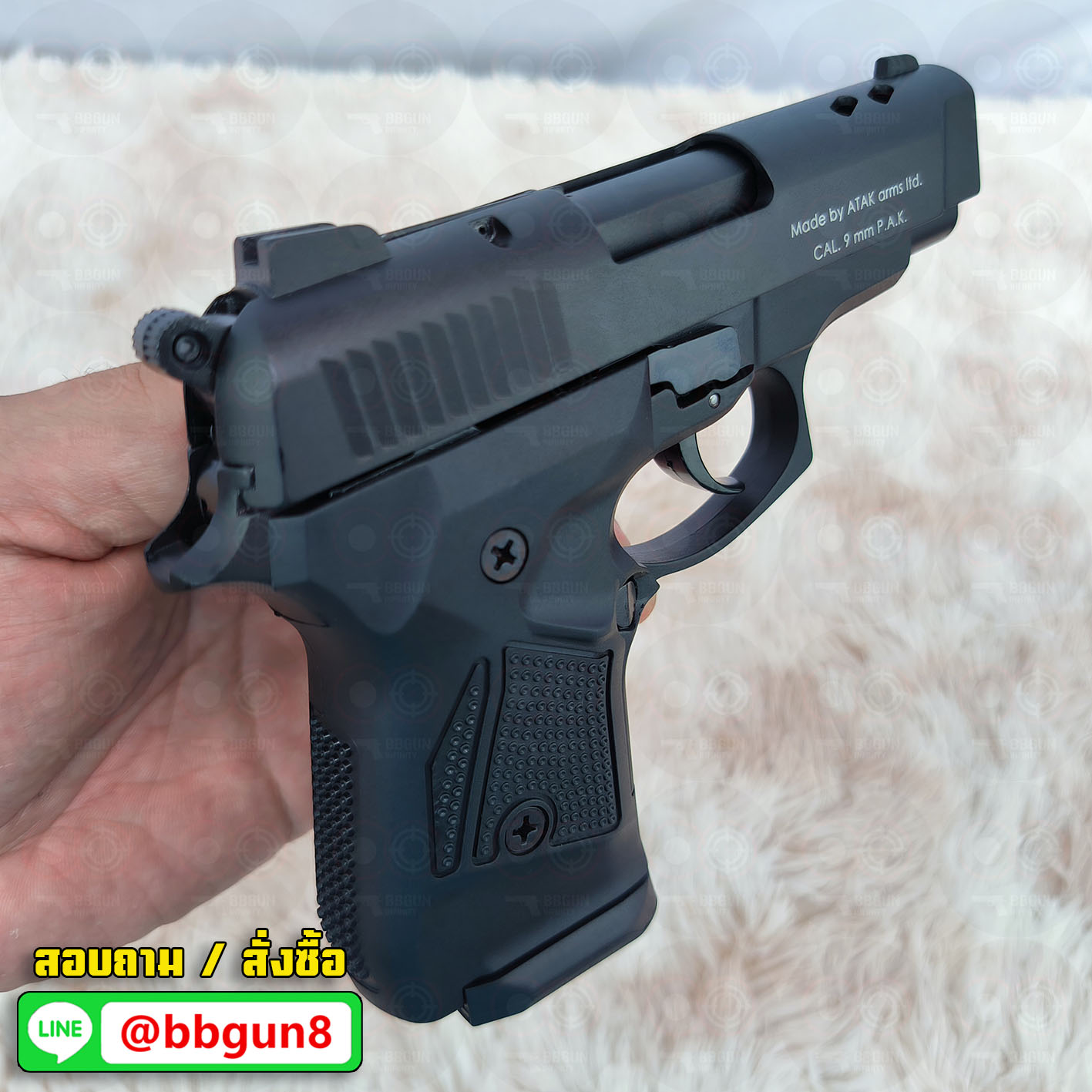 Blank GUN Zoraki 2914 - T สีดำ แบลงค์กัน (แถมกล่องใส่ปืน) รอบ EU ปลายส้ม