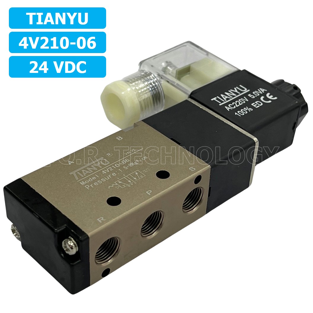 (1ชิ้น) 4V210-06 24VDC โซลินอยด์วาล์ว คอยล์ 1 ข้าง Single coil Solenoid Valve Pneumatic TIANYU โซลินอยด์วาล์วไฟฟ้า โซลินอยลม วาล์วลม กระบอกลม