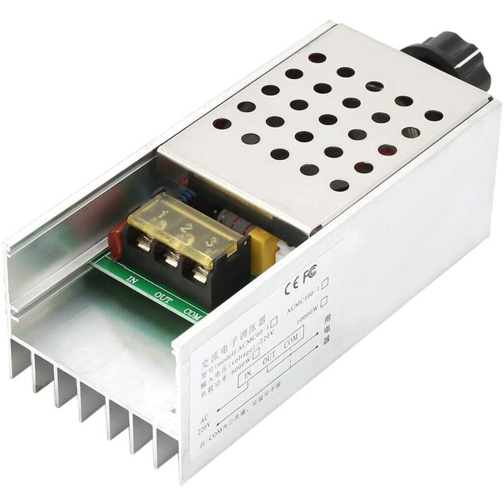 ดิมเมอร์ Dimmer ตัวควบคุมแรงดันไฟฟ้า AC 220V กำลังไฟ 10000W รุ่น ACMC60-1 ตัวควบคุมแรงดันไฟฟ้าฟ้า