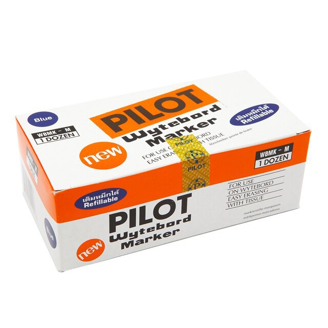 ปากกาไวท์บอร์ด PILOT Wytebord Marker ลบได้ สีน้ำเงิน(รวมแวทแล้ว) ปากกาเมจิกหัวแหลม