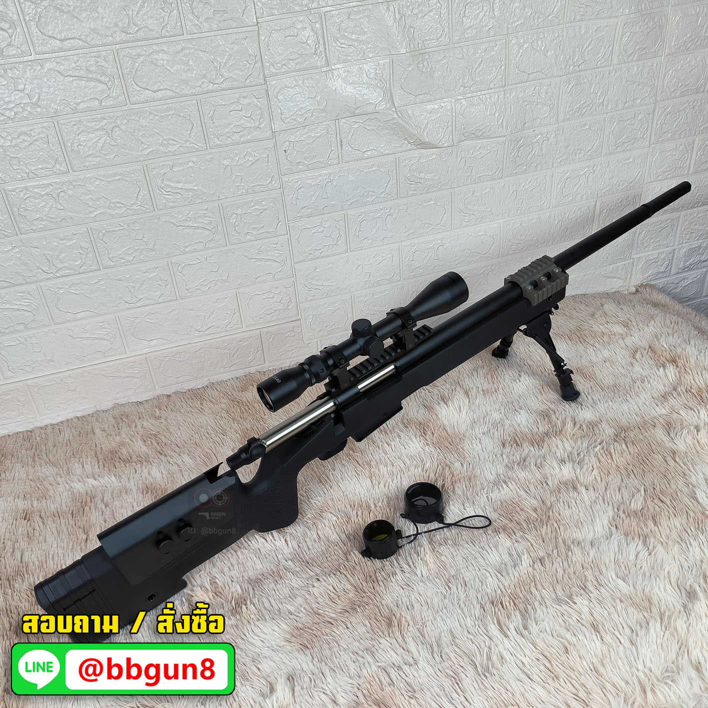 CYMA CM.700A M40A5 สีดำ สไนเปอร์ บีบีกัน (พร้อมอุปกรณ์ กล้องสโคป ขาทราย สปีดโหลดเดอร์ แส้ทำความสะอาด กระสุน)