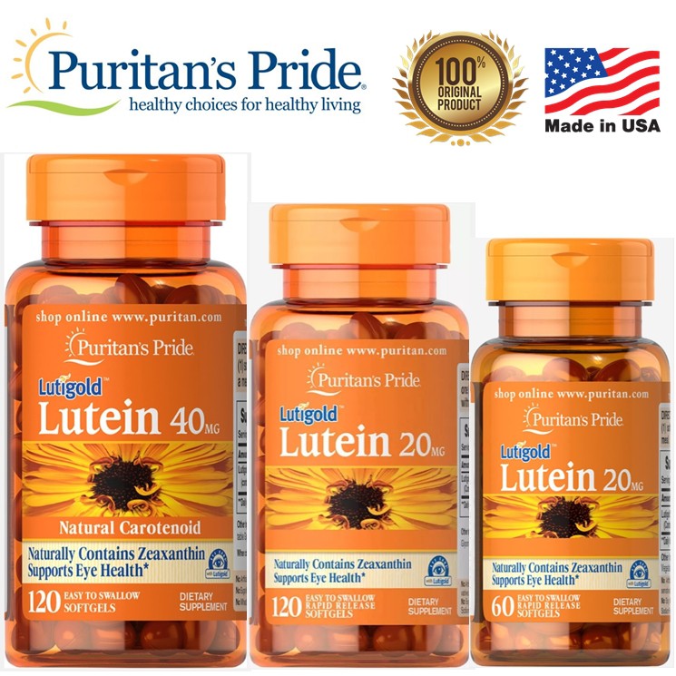 Puritan's Pride Lutein 20 mg และ 40 mg (มี Zeaxanthin 800 mcg และ 1600 mcg) ลูทีน ซีแซนทีน บำรุงสายตา