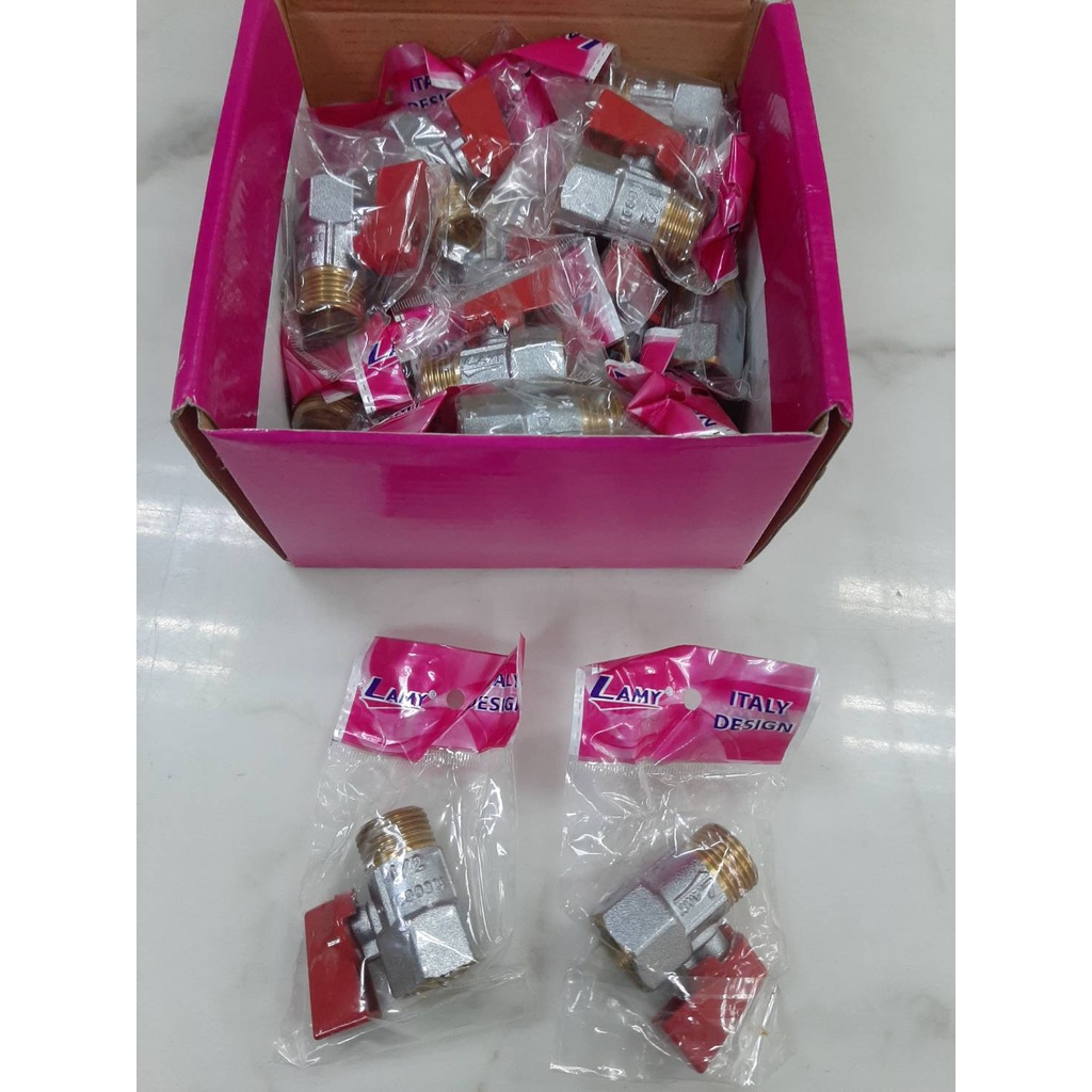 บอลวาล์วมินิทองเหลือง LAMY ผ.ม, ผ.ผ วาล์วลูกลอย ควบคุมน้ำ วาล์วลม บอลล์วาล์ (ราคารวมแวท)