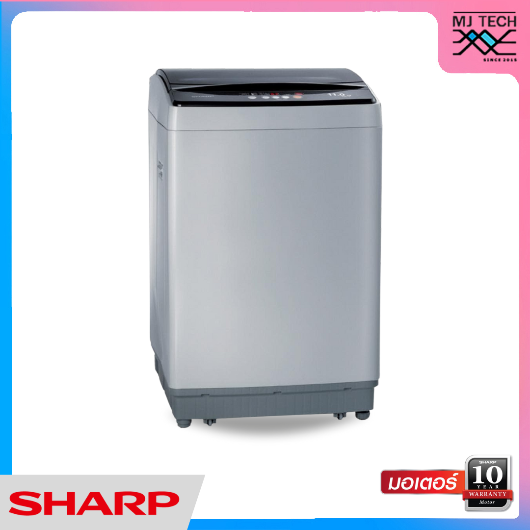 SHARP เครื่องซักผ้าฝาบน ขนาด 11 กก. รุ่น ES-W119T-SL