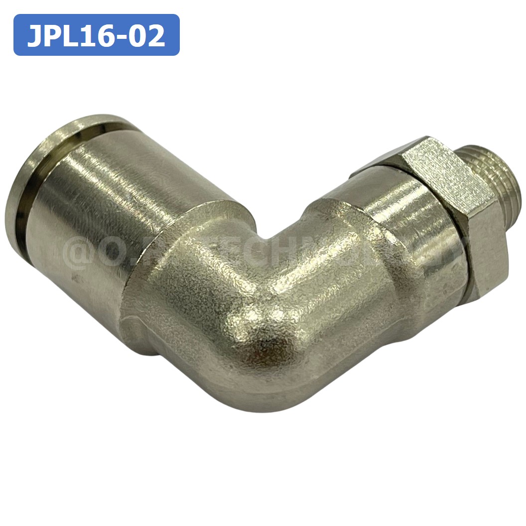 (1ชิ้น) JPL16-02 ข้อต่อลม เกลียวนอก งอ90° สแตนเลส STAINLESS Male Thread Elbow Pipe Quick Fittings Connector ข้อต่อลมสแตนเลส ข้องอ