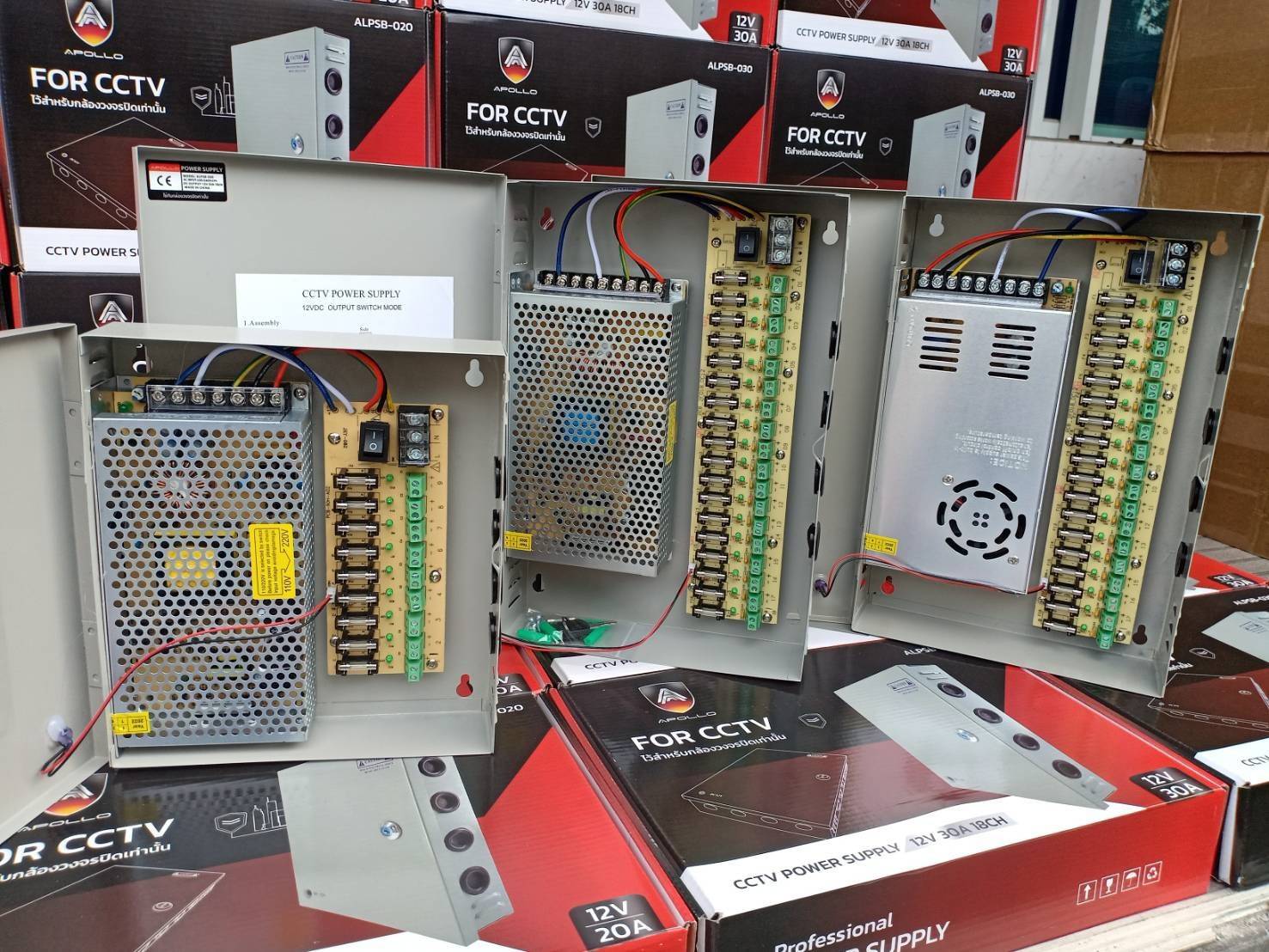 Apollo Power Suppy BOX 12V 20A รุ่น ALPSB-20 ตู้สวิทชิ่งเพาวเวอร์ซัพพลายสำหรับกล้องวงจรปิด CCTV รับประกัน 1 ปี
