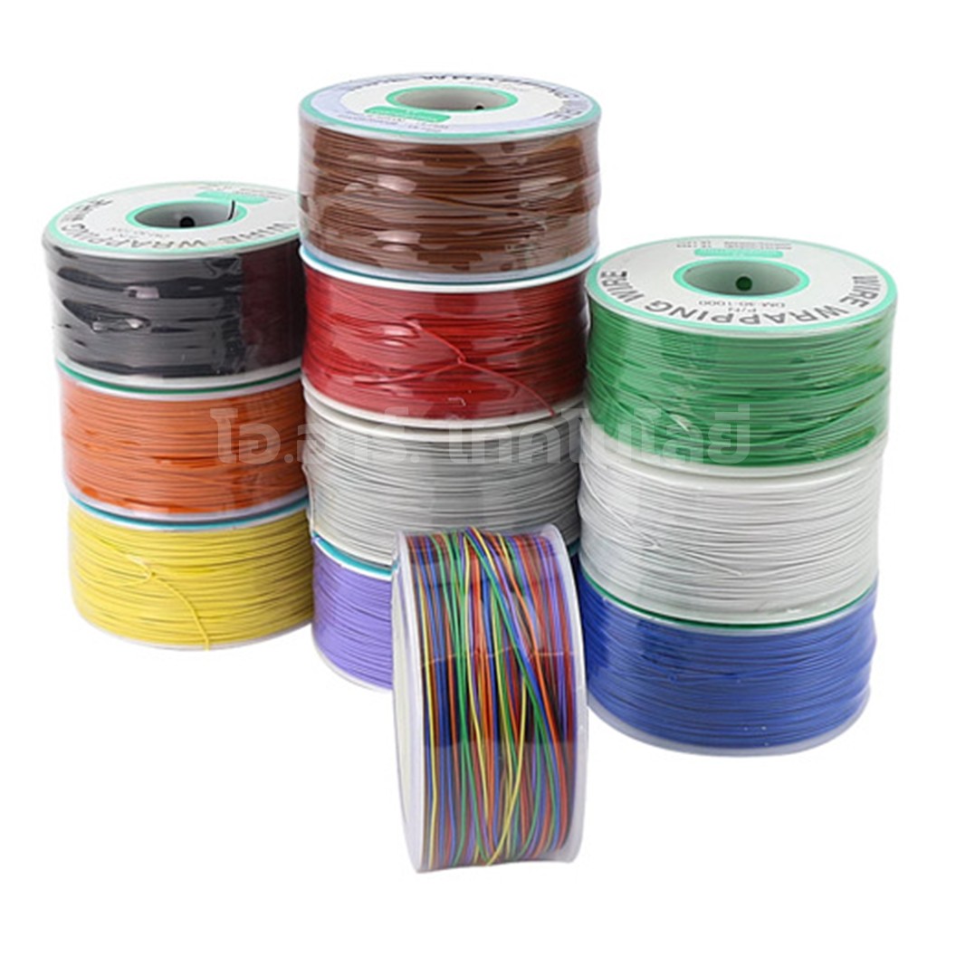 C30AWG สายไฟ สายเชื่อมต่อวงจร ความยาว 250เมตร ขนาด 30AWG Single Core Cable Wire Wrapping AWG30 สายจัมเปอร์ Jumper wire Conductor สายไฟเล็ก