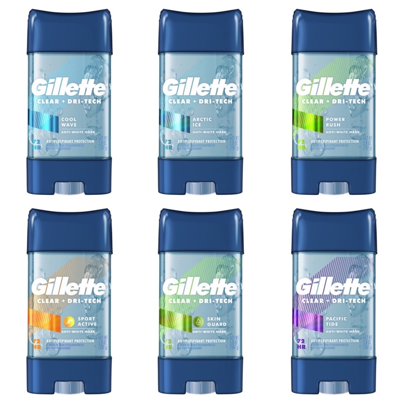 ขนาดใหญ่สุด 107 g (3.8 oz ) Gillette Deodorant จิลเล็ต สุดยอดระงับกลิ่นกายยาวนาน 72 ช.ม เป็นแบบเจล จากอเมริกา