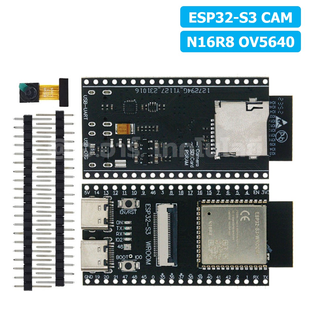 บอร์ด ESP32-S3 CAM N16R8 OV2640/OV5640 Expressif ESP32-S3 WROOM WiFi+Bluetooth Board ESP-32-S3 Camera โมดูลกล้อง